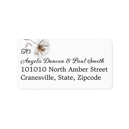 Wedding Address Label for RSVP Rose (Voorkant)