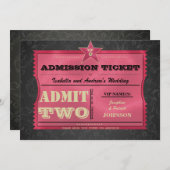 Wedding Admission Ticket Kaart (Voorkant / Achterkant)