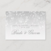 Wedding Advice Card Silver Bokeh Sparkle Lights Advieskaart (Voorkant)