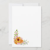 Wedding After Party Sunflower Rose Reception Kaart (Achterkant)