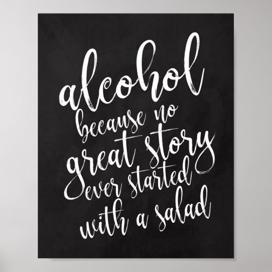 Wedding Alcohol 8 x 10 Chalkboard Poster (Voorkant)