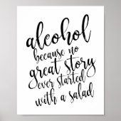 Wedding Alcohol Sign Blacka en White, 8x10 Poster (Voorkant)