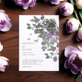 Wedding Alice in Wonderland Cheshire Cat & Florals Kaart