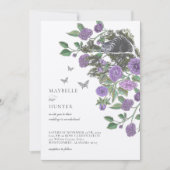 Wedding Alice in Wonderland Cheshire Cat & Florals Kaart (Voorkant)