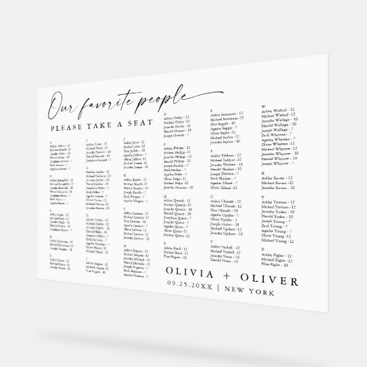 Wedding Alphabet tot 162 personen Zitting Grafiek Acryl Bord (Hoek)