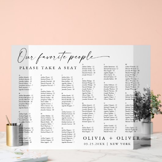 Wedding Alphabet tot 162 personen Zitting Grafiek Acryl Bord (Huwelijk)