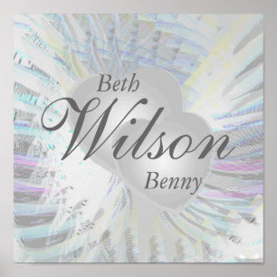 Wedding Angelic Wings Parly Hearts Poster