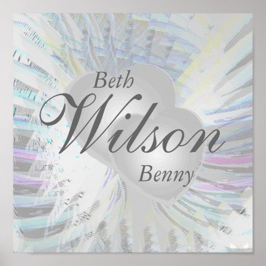 Wedding Angelic Wings Parly Hearts Poster (Voorkant)