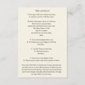 Wedding Angelus Prayer Betrothal Virgin Mary Informatiekaartje (Achterkant)