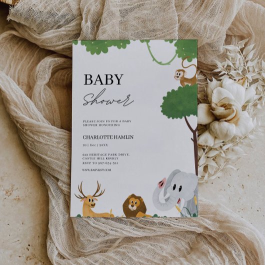 Wedding Animals Baby shower Kaart