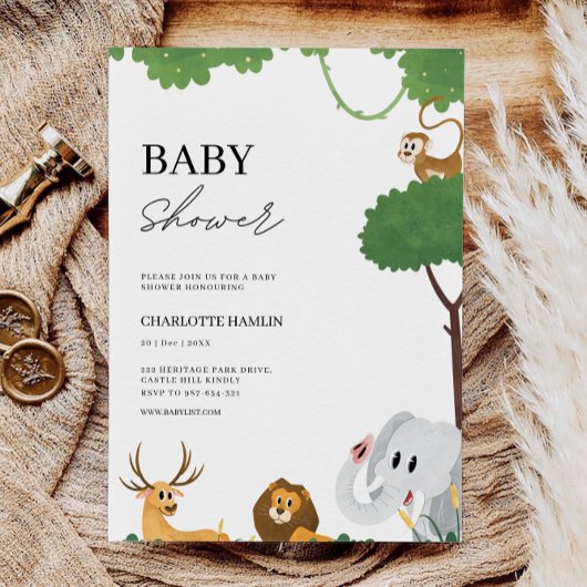 Wedding Animals Baby shower Kaart