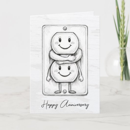 Wedding Anniversary Electrical Socket  Kaart (Voorkant)