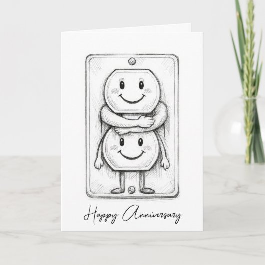 Wedding Anniversary Electrical Socket  Kaart (Voorkant)