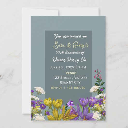 Wedding Anniversary Invitations Kaart (Voorkant)