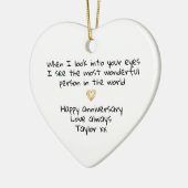 Wedding Anniversary Keepsake Gold Heart Keramisch Ornament (Links)