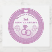 Wedding anniversary Lace look change the year Bier Etiket (Enkel label)