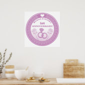 Wedding anniversary Lace look change the year Poster (Keuken)