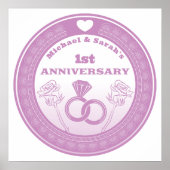 Wedding anniversary Lace look change the year Poster (Voorkant)
