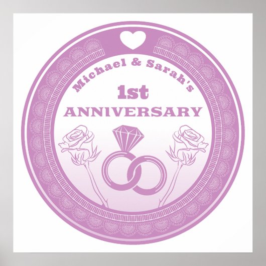 Wedding anniversary Lace look change the year Poster (Voorkant)