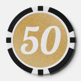 Wedding Anniversary Party Favor Black & Gold Photo Poker Chips