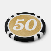 Wedding Anniversary Party Favor Black & Gold Photo Poker Chips (Enkel)