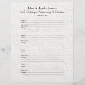 Wedding Anniversary Party Guest Book Sign-In Page (Voorkant)