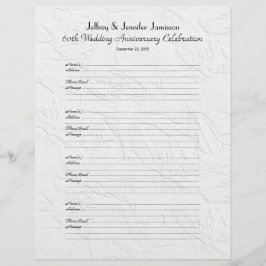 Wedding Anniversary Party Guest Book Sign-In Page