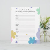 Wedding Anniversary Party Guest Book Sign-In Page (Staand voorkant)
