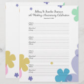Wedding Anniversary Party Guest Book Sign-In Page (Voorkant / Achterkant)