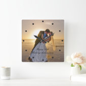 Wedding Anniversary Photo Custom Vierkante Klok (Huis)