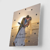 Wedding Anniversary Photo Custom Vierkante Klok (Hoek)