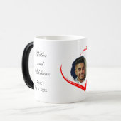 Wedding Anniversary with photos and date Magische Mok (Voorkant links)