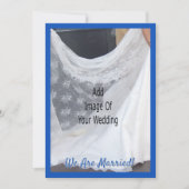 Wedding Announcement Card Blue Sapphire Bells Kaart (Voorkant)