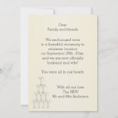Wedding Announcement Card Champagne Glasses Kaart (Achterkant)