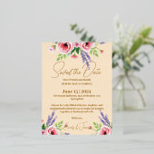 Wedding announcement, Floral invitation Folie Uitnodiging Briefkaart (Staand Voorkant)