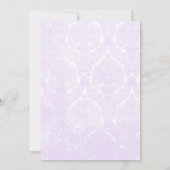 Wedding Antiek Lavender Damask Chandelier Kaart (Achterkant)