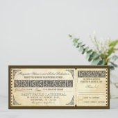 Wedding antiek Ticket Uitnodiging & RSVP Design (Staand voorkant)