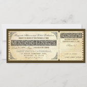 Wedding antiek Ticket Uitnodiging & RSVP Design (Voorkant)
