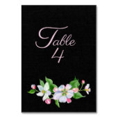 Wedding Apple Blossom op zwart Kaart (Achterkant)