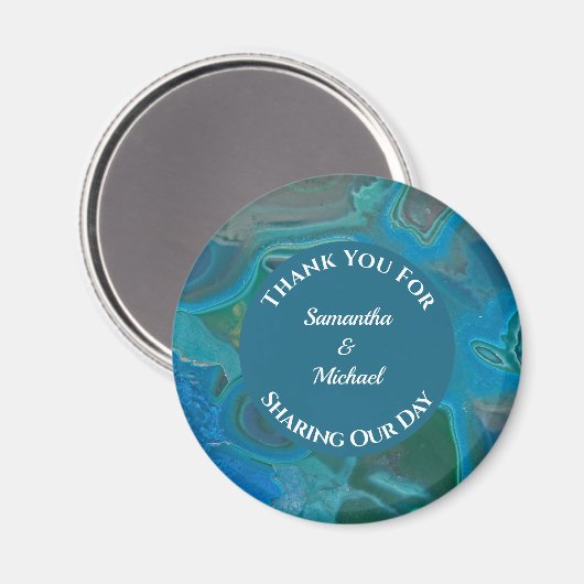 Wedding Appreciation Blue Gemstone Gem Bedankt Magneet (Voorkant / Achterkant)