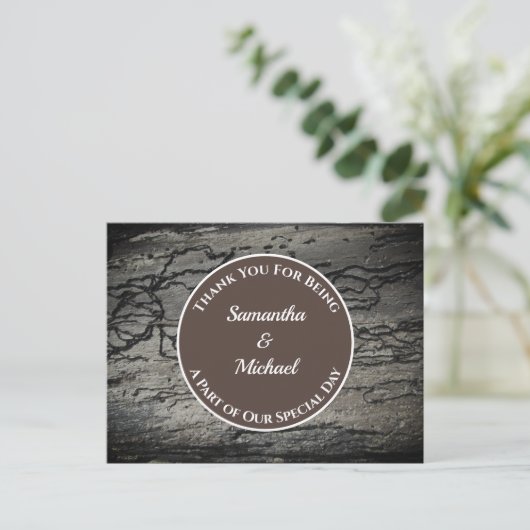 Wedding appreciation Rustic Driftwood Bedankt Briefkaart (Staand voorkant)