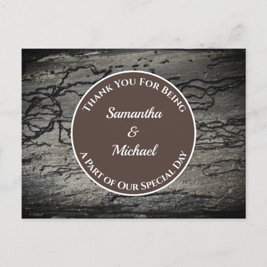 Wedding appreciation Rustic Driftwood Bedankt Briefkaart (Voorkant)