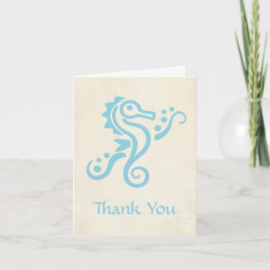 Wedding Aqua Turquoise Seahorse Hartelijk dank Bedankkaart