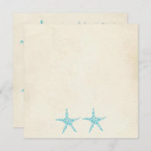 Wedding Aqua Turquoise Starfish Beach Kaart (Voorkant / Achterkant)