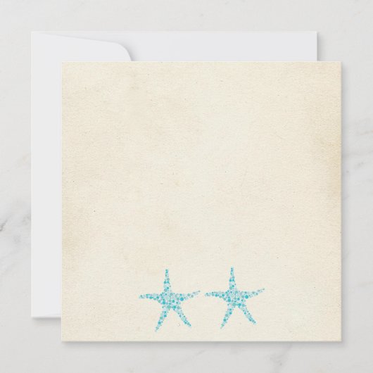 Wedding Aqua Turquoise Starfish Beach Kaart (Voorkant)