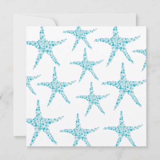Wedding Aqua Turquoise Starfish Beach Kaart (Voorkant)