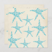 Wedding Aqua Turquoise Starfish Invitation Kaart (Voorkant / Achterkant)