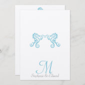Wedding Aqua Turquoise Zee Horse Beach Kaart (Voorkant / Achterkant)