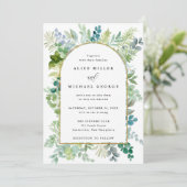 Wedding-Arch Lijst Waterverf Greenery en Foliage Kaart (Staand voorkant)