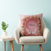 Wedding Arch Pink Roses White Doves Love 🌸 Kussen (Stoel)